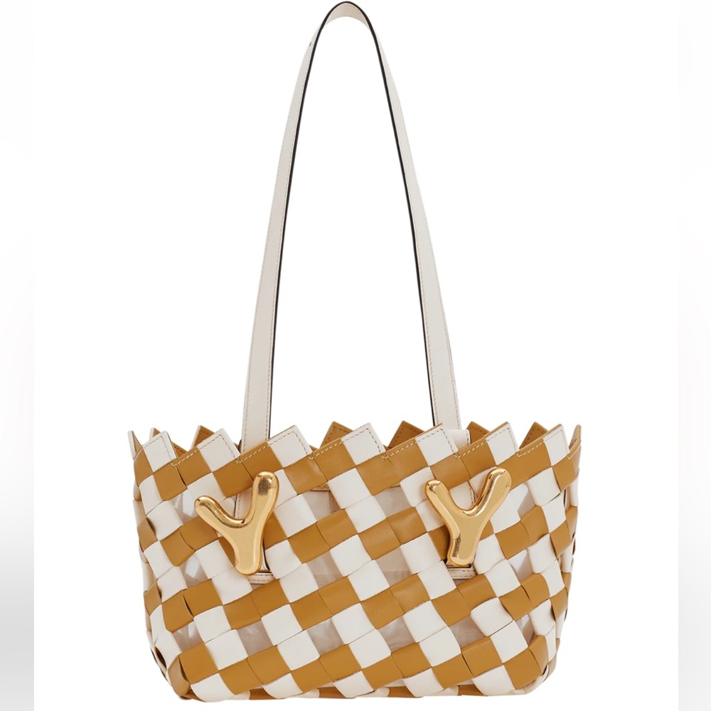 NWT YY West 23 Woven Tote, Amber Gold Corn Chowder (come with dust bag and card)